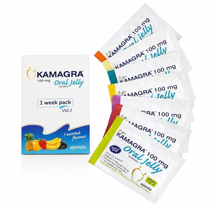 Kamagra Oral Jelly 100 mg (Sildenafilo) en sobres de gel oral