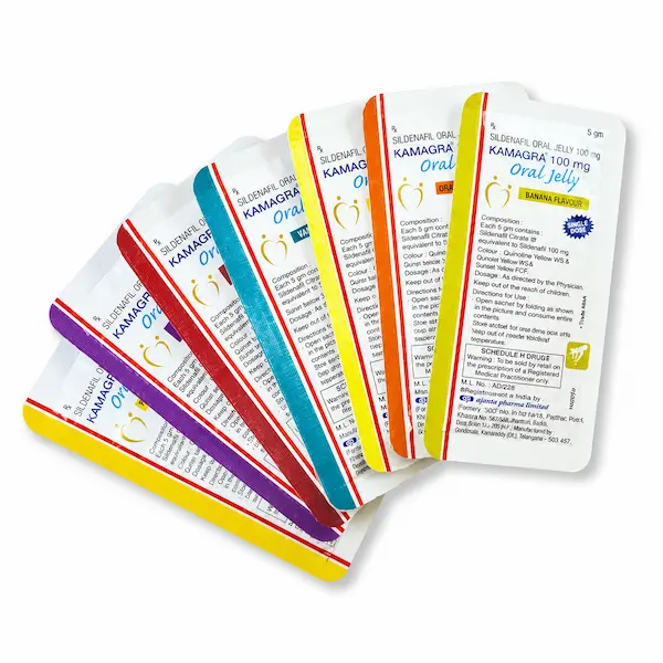 Sobres de Kamagra Oral Jelly 100 mg (Sildenafilo)